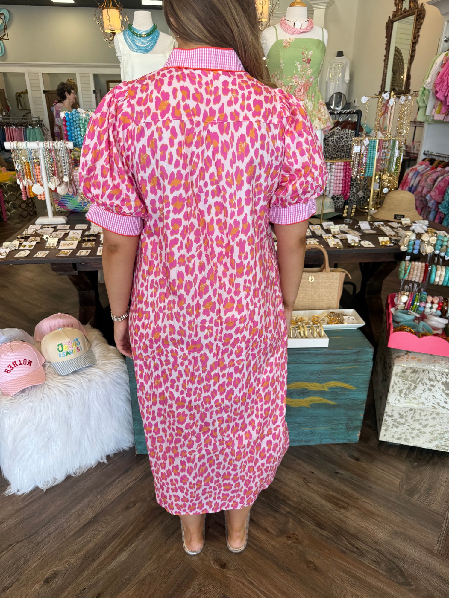 strapless open back dress Cheetah Girl Mini T-Shirt Dress – Sunshine Girls Boutique main image 1