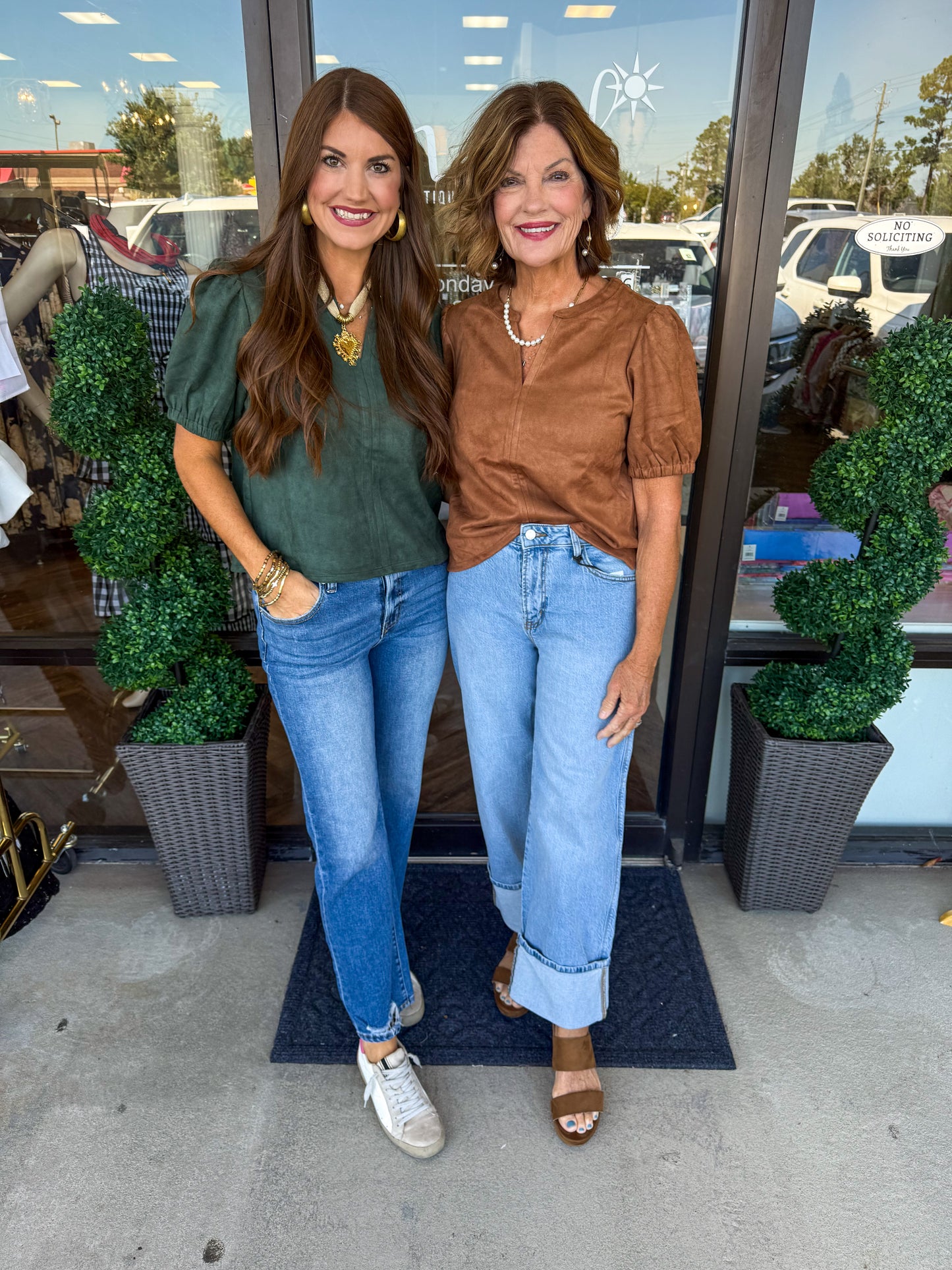 Soft Suede Top: Forest