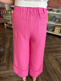 Raw Edge Pants: Pink