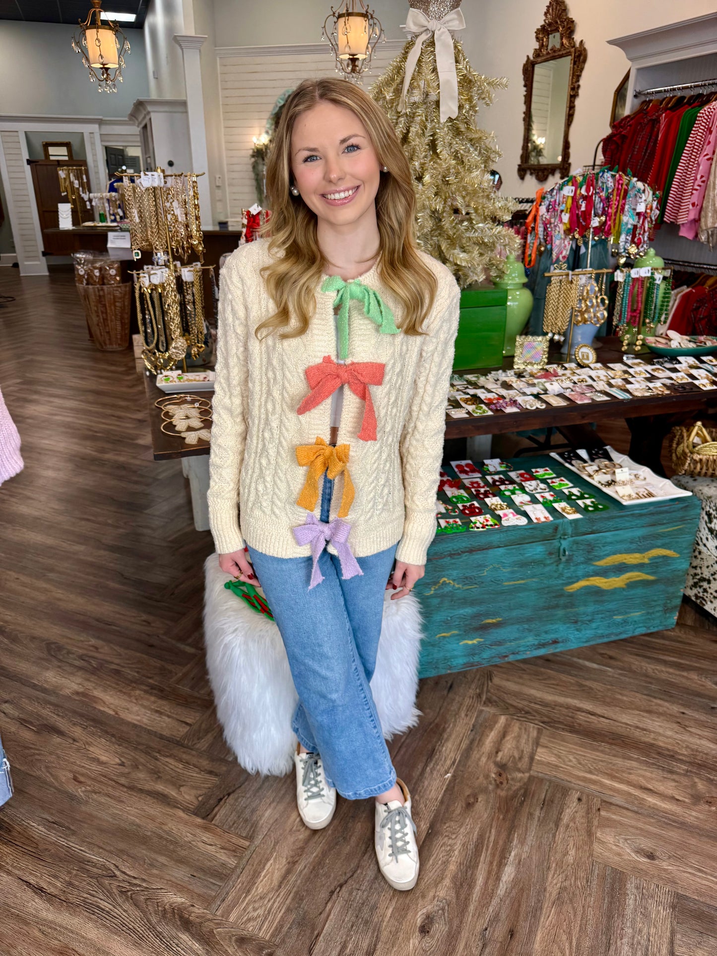 Pastel Ribbon Tie Cardigan