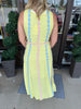 Lemon Scalloped Design Midi Dress