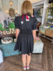 Anna Zip Mini Dress: Black