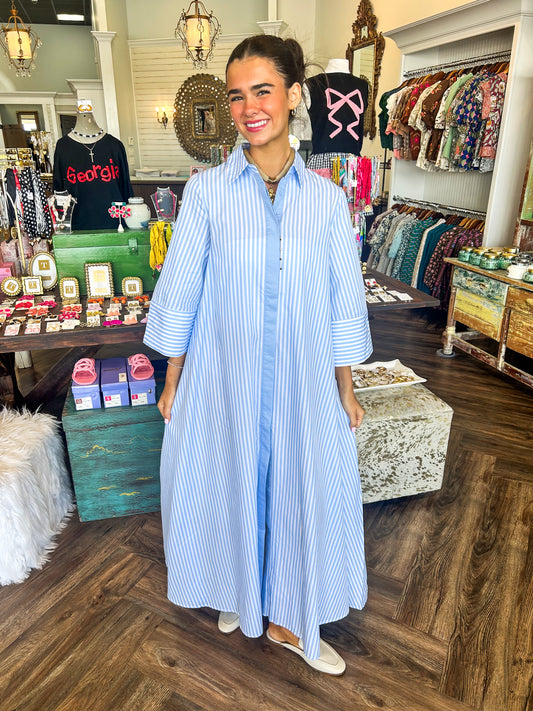Ariel Classic Maxi Dress: Light Blue