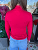 Fitted Mockneck Top: Ruby