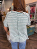 Shayla Stripe Rib Top: Ash Jade