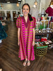 Geometric Midi Dress: Pink