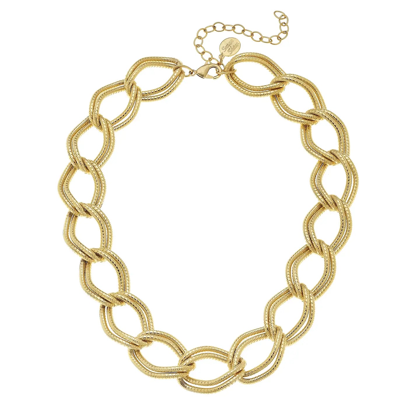 Susan Shaw: Gold Large Chain Chocker Necklace