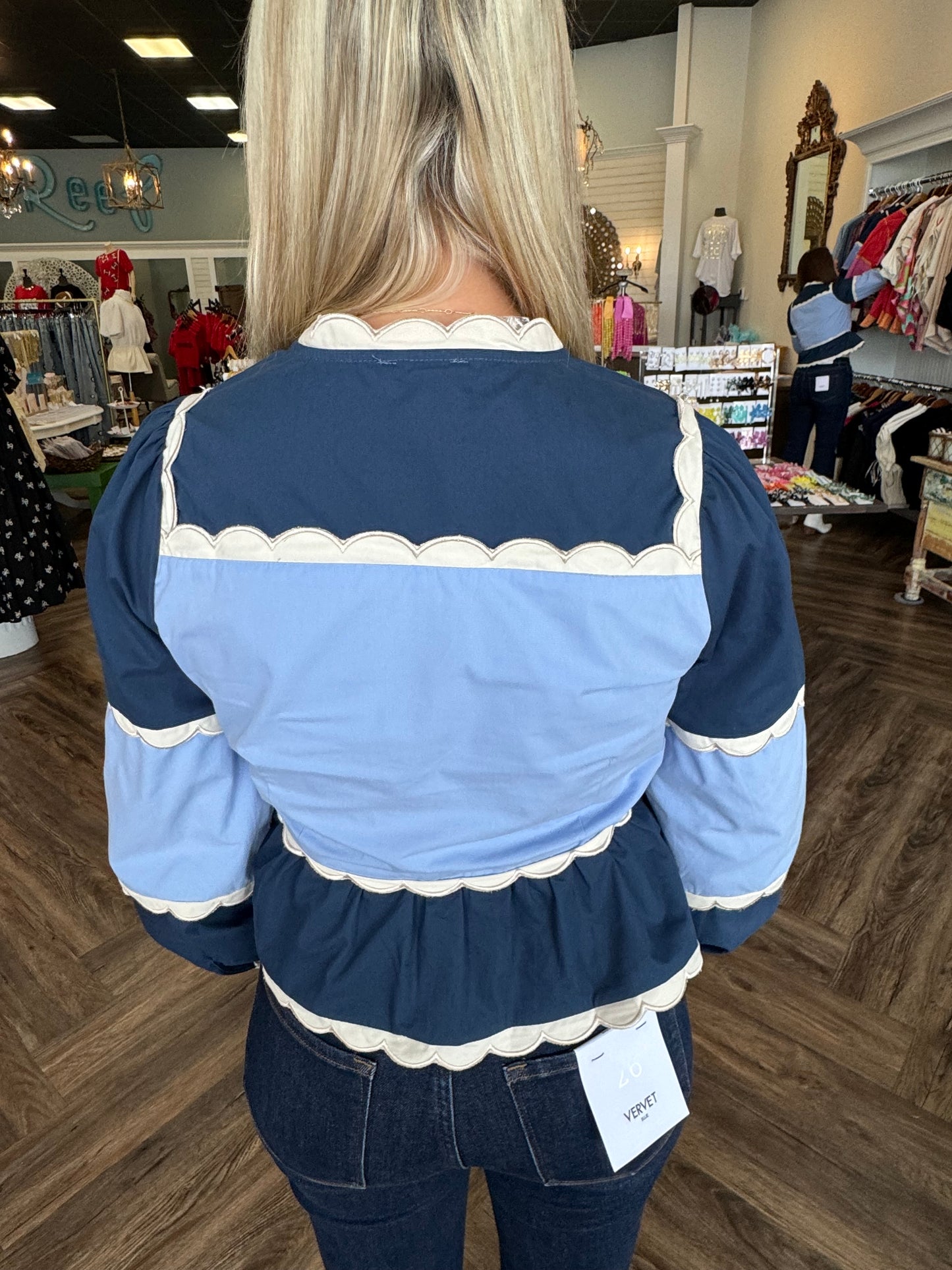 Fav Blue Scalloped Top