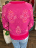 Pink Button Floral Cardigan
