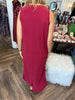Button Love Midi Dress: Maroon