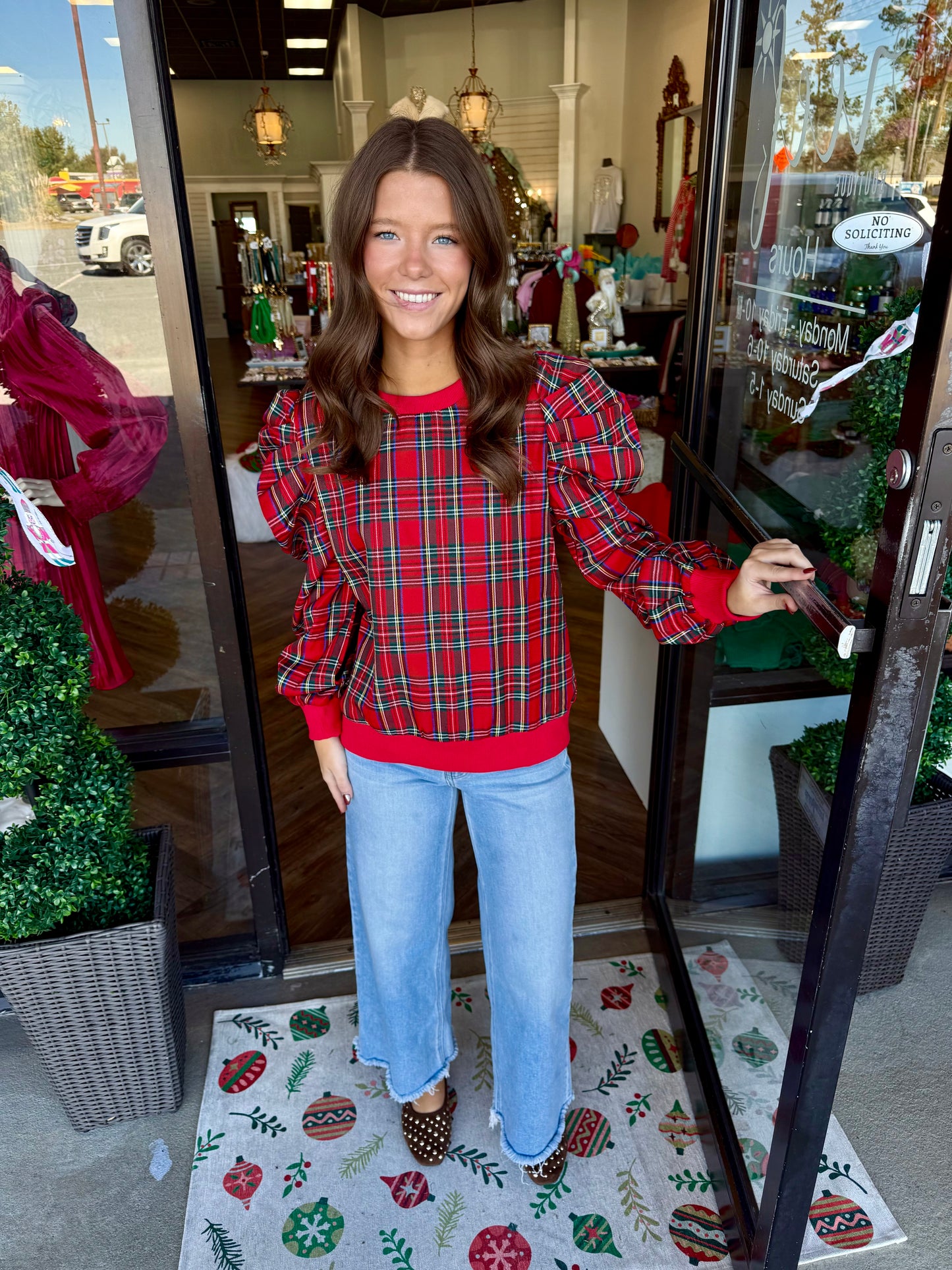 Puff Christmas Top: Red