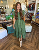 Mia Zip Midi Dress: Olive