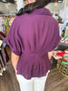 Plum Gold Button Top