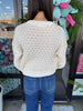 Sue Flower Knit Sweater: Cream