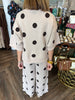 Neutral Polka Dot Sweater Set