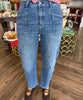 Pocket Barrel Jeans: Dark Denim