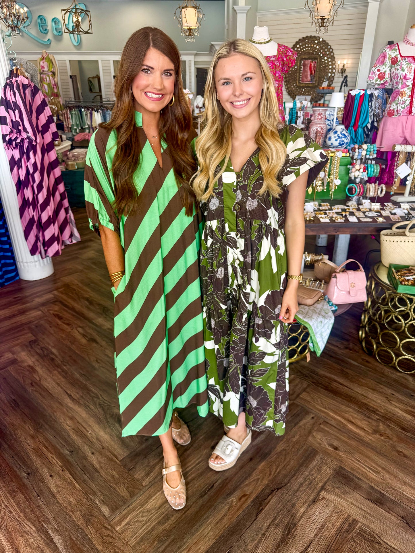 Olive Grove Midi Dress