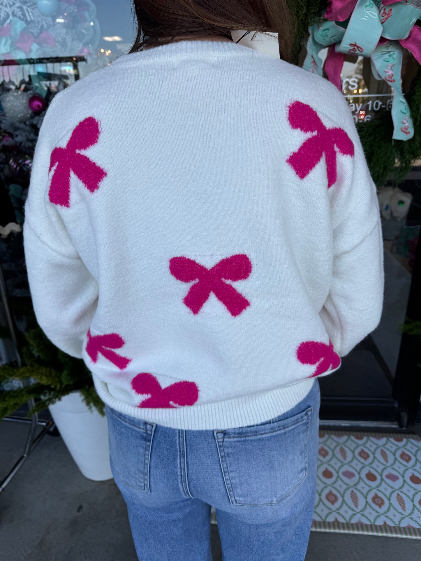 Bow Tie Sweater: Magenta