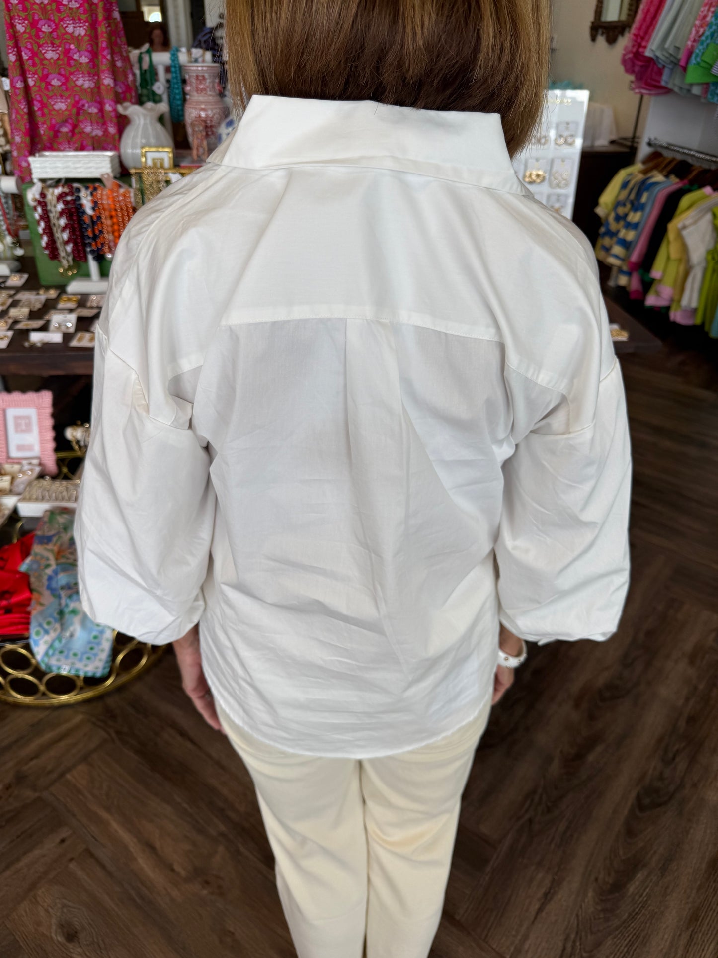 Go To White Collar Blouse