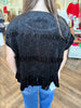 Velvet Scrunch Top: Black