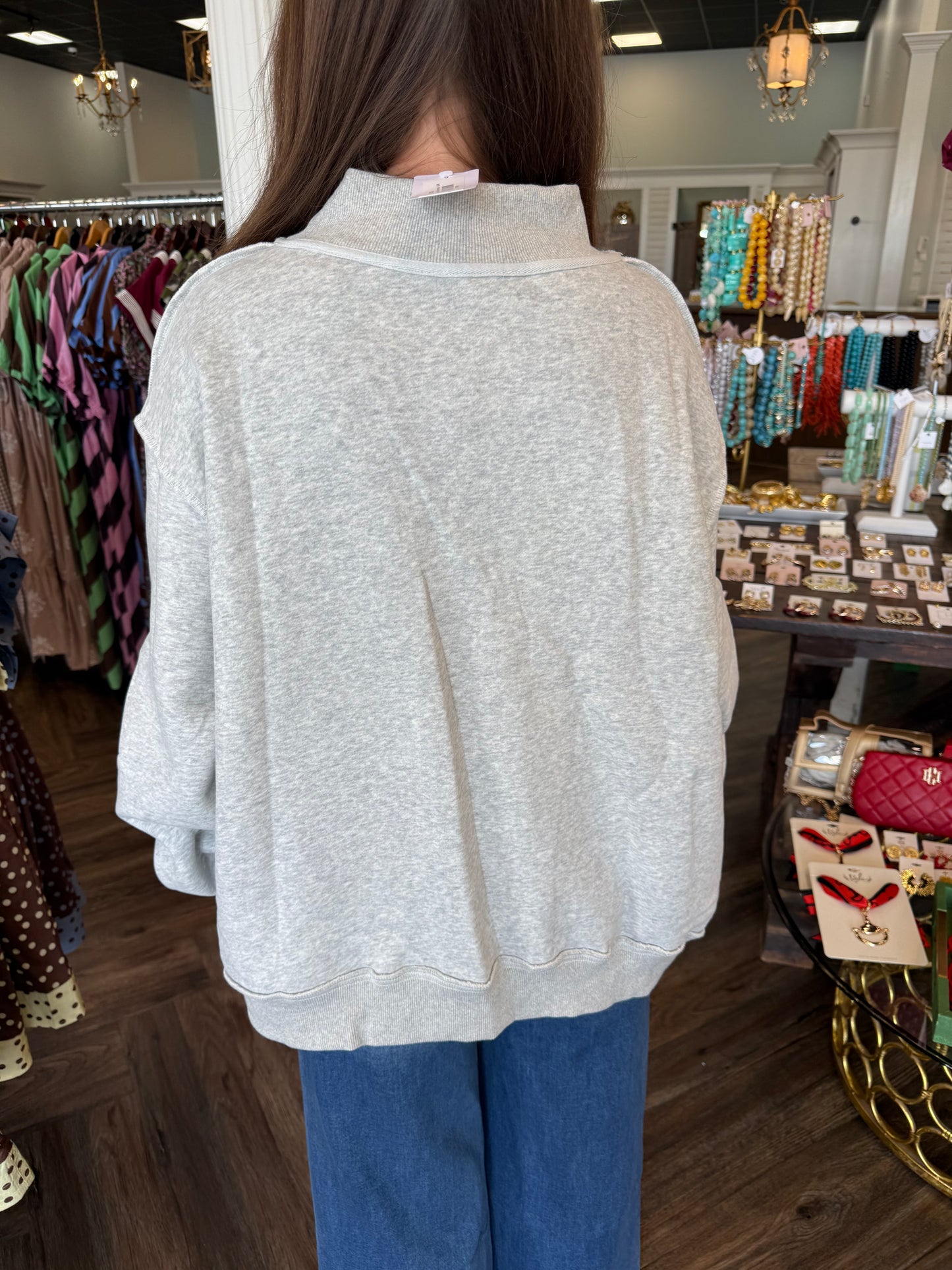 Red Pinstripe GA Mockneck