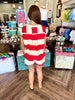 Red and Cream Stripe Set