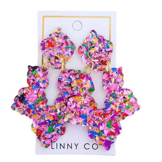 Michelle - Pink Birthday Confetti: Earring