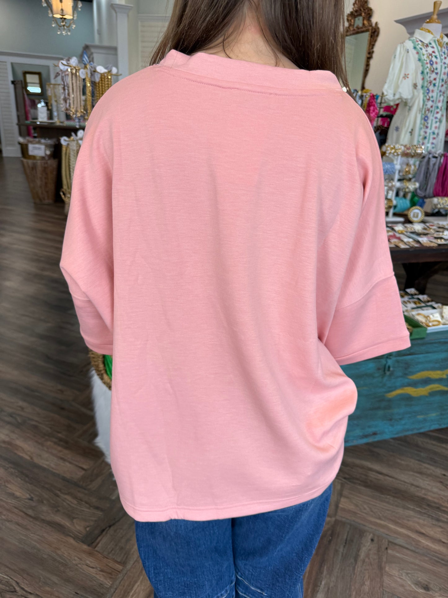 Sue Scuba Top: Tan Rose