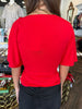 Wrap Tie Top: Red