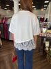 Asymmetrical Lace Top: White