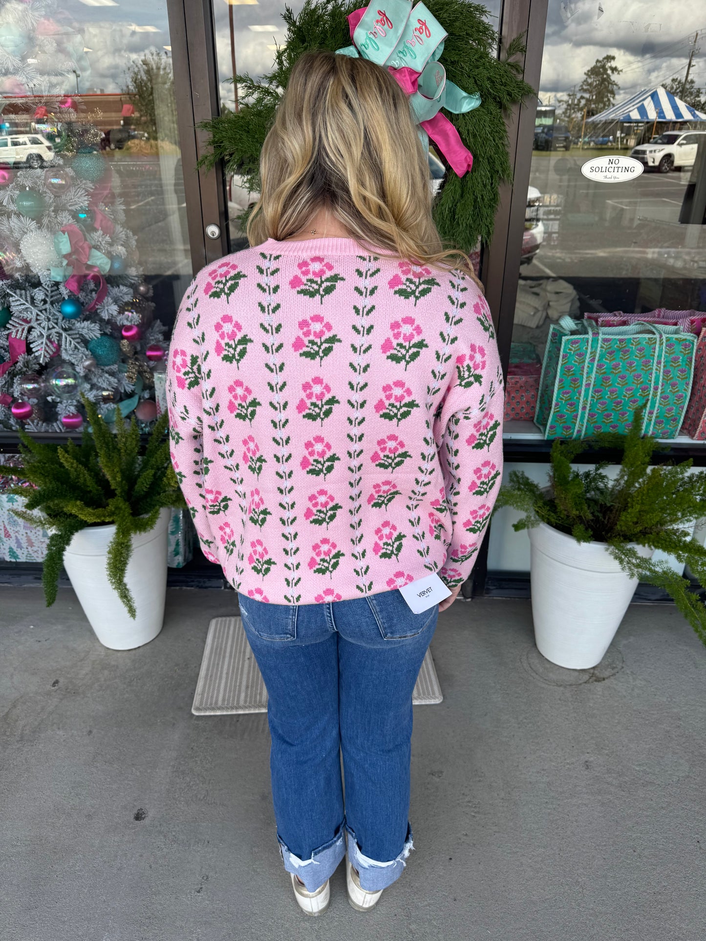 Love Fancy Pink Garden Sweater