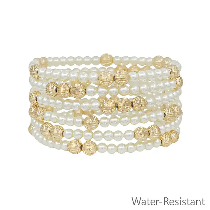 6 Pearl Beaded Bracelets