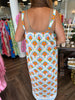 Funky Flower Midi Dress: Blue