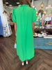 Classic Button Midi Dress: Green