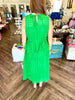Ella Eyelet Midi Dress: Green