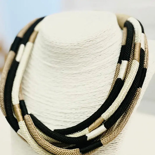 Tan/Black Rope Necklace