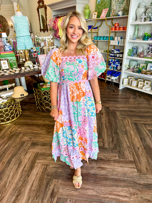 Scalloped Petunia Midi Dress