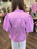 Pretty Puff Sleeve Top: Purple