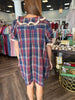 Navy Ruffle Plaid Dress