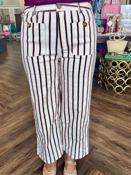Must Have Stripe Pants: Maroon