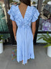 Sue Striped Midi Dress: Blue