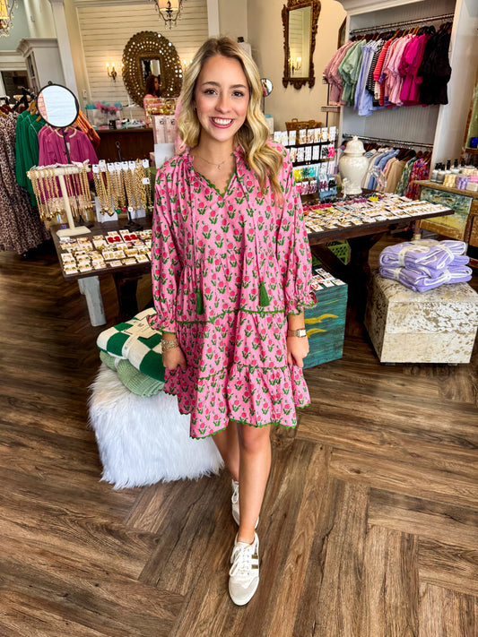 Emily Gray Petal Dress: Pink