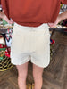 Cream Horsebit Shorts