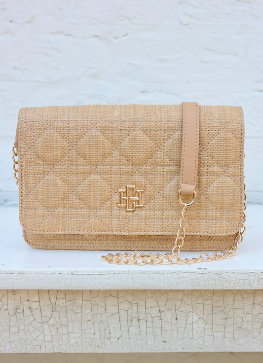 Caroline Hill Bryn Clutch/Crossbody: Natural Quilted