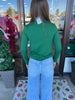 Fitted Mockneck Top: Dk Green