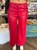 Chic Sleek Pleather Pants: Red