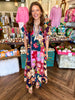 Tropical Contrast Maxi Dress