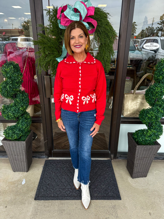 Bow Cardigan Sweater Top