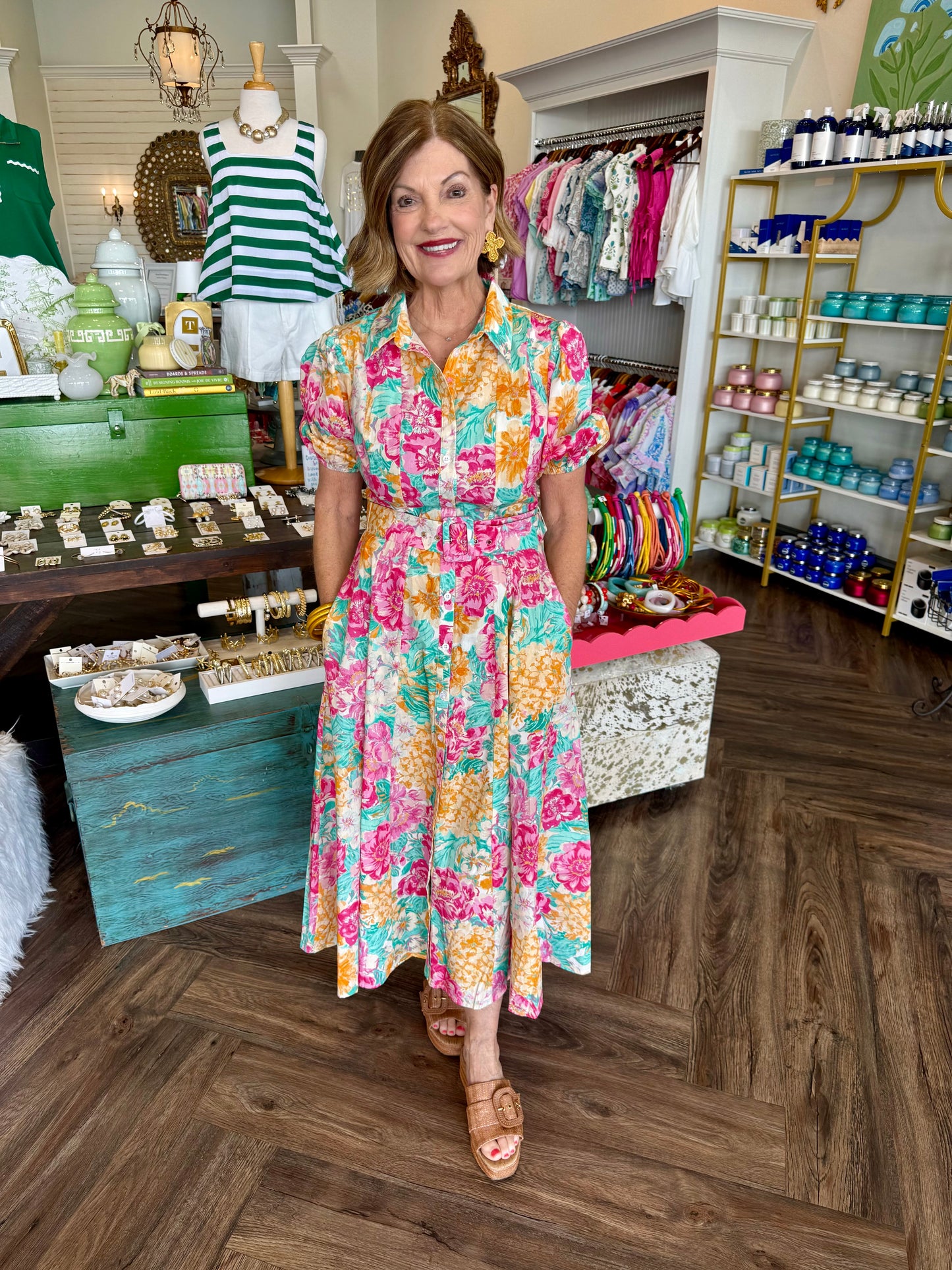 Colorful Lily Midi Dress