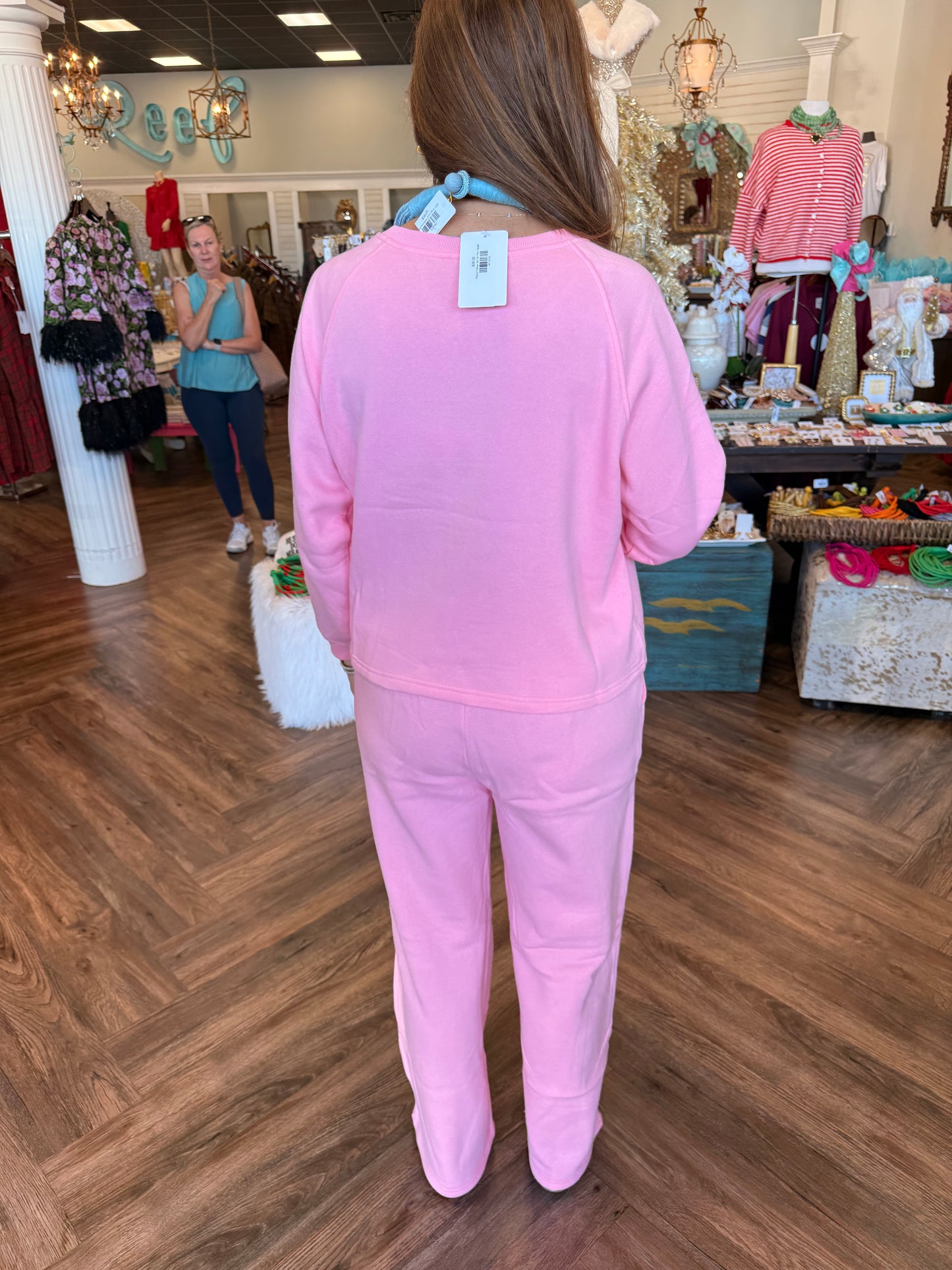 Fleece Pullover Set: Dk Pink